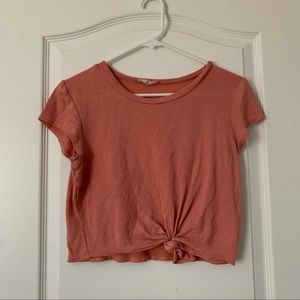 Peach 🍑 Colored Crop Top with Tie on Side